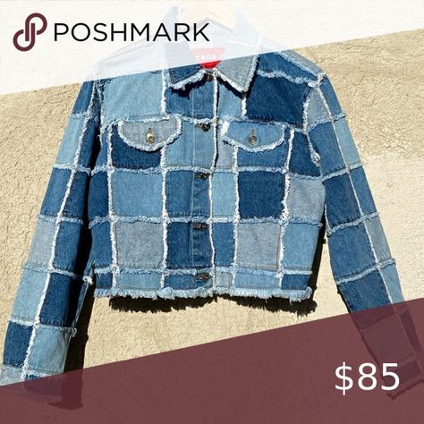 Vintage Patchwork Zana Di Denim Jean Jacket Patchwork Jeans Jacket, Patchwork Jean Jacket, Denim Patchwork Jacket, Clothing Diys, Patchwork Denim Jacket, Jeans Crafts, Sewing Projects Free, Blue Jeans Crafts, Diy Denim