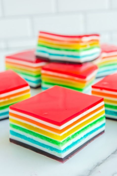 Jello With Yogurt, Layered Jello Recipe, Rainbow Jello, Jello Flavors, Layered Jello, Thanksgiving 2022, Princess Pinky Girl, Pinky Girl, Watermelon Cake