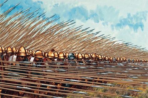 Archaic period phalanx which was the formation of their hoplites for most of their warfare. Battle Of Gaugamela, Ancient Macedonia, Military Images, Classical Greece, Historical Warriors, Greek Warrior, Ancient Warfare, Classical Antiquity, Great Paintings