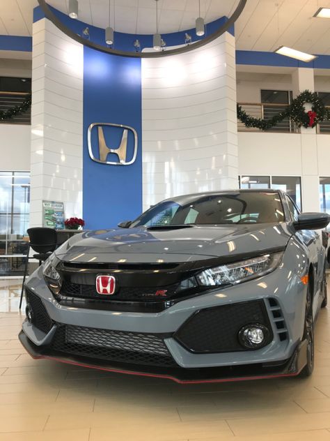 Honda Civic R, Honda Civic Hatch, Honda Civic Car, Car For Teens, Civic Car, Acura Cars, Grey Car, Honda Civic Hatchback, Civic Type R