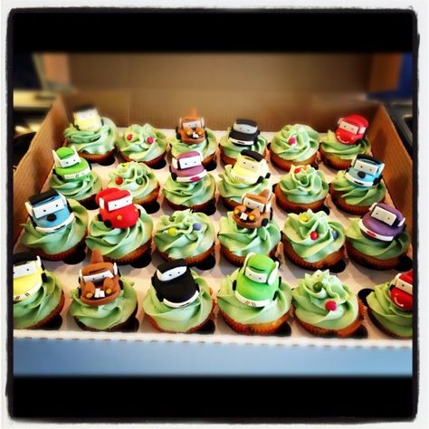 Disney Pixar Cars Cupcakes     #disney #pixar #cars #cupcakes #cupcake #baking #cakes #cakedecorating Cars Birthday Cupcakes, Pixar Cars Birthday, Cars Cupcakes, Disney Cars Birthday, Kid Cupcakes, Cupcake Baking, Baking Cakes, Dole Whip, Cake Craft