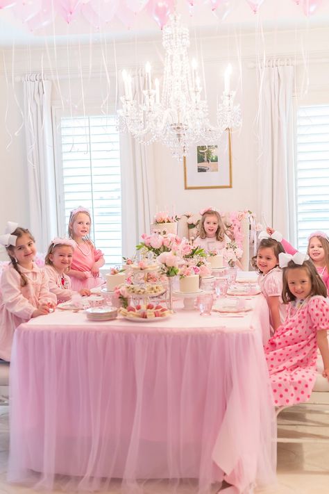 Blakely's Princess Tea Party 5th Birthday! | Pizzazzerie Tea Party 5th Birthday, Girls Tea Party Birthday, Princess Tea Party Birthday, Princess Party Cake, Tea Party Menu, Pink Tea Party, Royal Tea Parties, Kids Tea Party, Girly Birthday Party