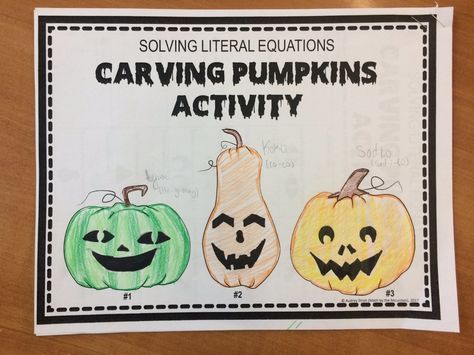 Solving literal equations activity #solvingequations #solvingliteralequations #solving #literal #equations Evaluating Algebraic Expressions, Solving Proportions, Literal Equations, Solving Inequalities, Pumpkin Coloring, Pumpkin Carving Contest, Coordinate Graphing, Pumpkin Activities, Notebook Pages