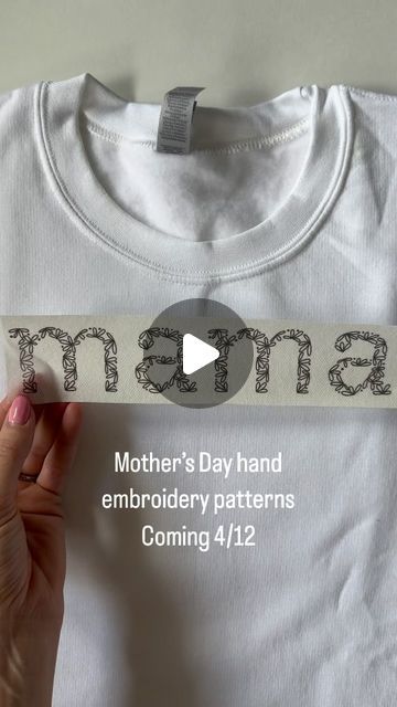 Clothing Embroidery Courses | Hand Embroidery Patterns | DIY on Instagram: "Sneak peek of my favorite Mother’s Day design! This pattern will be available 4/12 at 1 PM EST.   The Mother’s Day patterns will feature this design, as well as neckline designs for grandmas, nanas, Mimi’s and more!   The patterns will allow you to create personalized keepsakes for yourself, as well as the moms and grandmas in your life that deserve to be celebrated with a special piece🩵  I can’t wait to help you honor your motherhood journey with the new designs!  Patterns will be available as ready to stitch stickers, or digital downloads. If you don’t know how to use digital patterns, comment FREEBIE and I’ll send over my free guide to teach you 🩵🩵" Clothing Embroidery, Digital Patterns, Motherhood Journey, Neckline Designs, Designs Patterns, Mom And Grandma, Hand Embroidery Patterns, New Designs, Free Guide