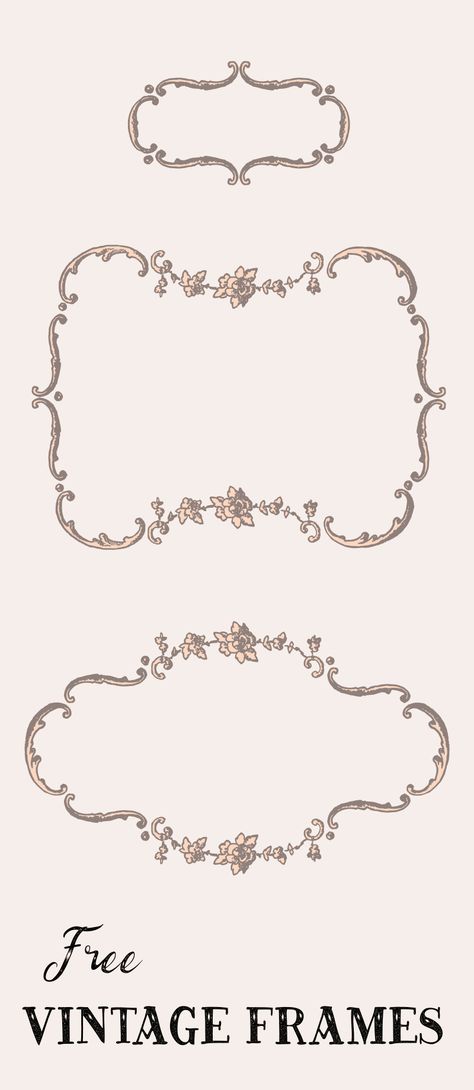 Adorable Vintage Victorian Frames Clip Art - http://vintagegraphics.ohsonifty.com/adorable-vintage-victorian-frames-clip-art/ Victorian Frames, Collage Invitation, Wedding Monograms, Clip Art Design, Victorian Frame, Doodle Style, Rose Frame, Ideas Vintage, Frame Clipart