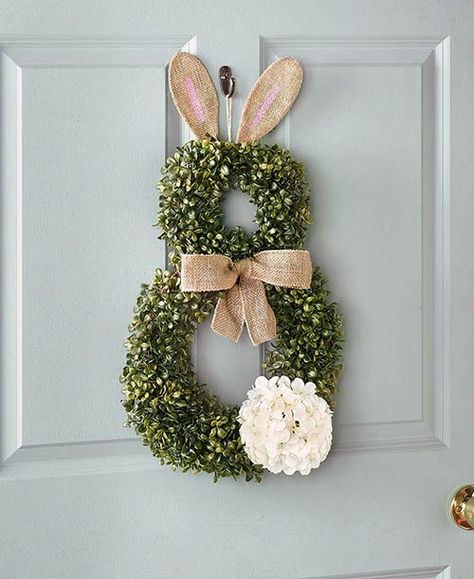 Easter Bunny Door Wreath, Bunny Door Wreath, Diy – Velikonoce, Easter Front Door, Easter Door Wreaths, Wall Wreath, Easter Door, Geek Decor, Easter Bunny Wreath