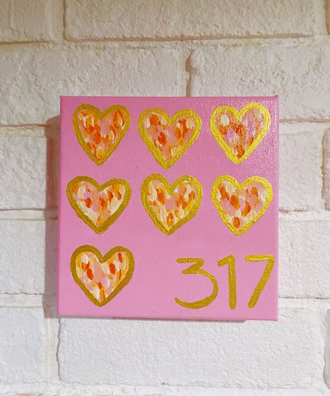 Custom Dorm Room Number Art! Perfect for adding some personalization to any dorm or appartment! Custom made to fit your rooms color theme and number! Customize the colors and number in persolization box. Select one primary color for the theme of the painting! (example: primary color in pictures is pink!) Cute Dorm Room Paintings, Painting For Dorm Room Canvas Art, Cute College Dorm Paintings, Dorm Room Canvas Painting Ideas, Room Decor Painting, Roommate Painting, College Dorm Art Canvases, Dorm Paintings Canvas, College Canvas Paintings