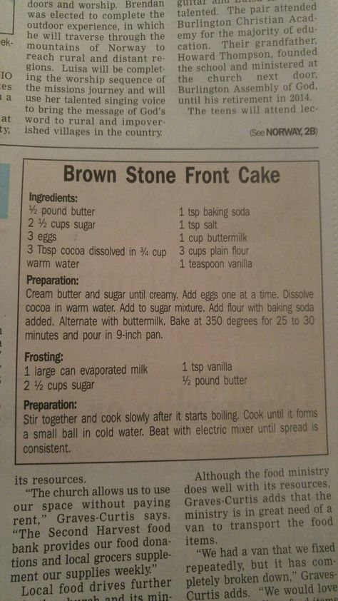 Brown Stone Front Cake Recipe, Brownstone Cake Recipe, Brownstone Front Cake Recipe, Stone Cake, Vintage Desserts, Paw Cake, Caramel Icing, Desert Night, Ganache Recipe