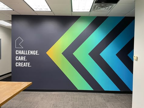 Office Branding Ideas Creative, Car Wall Design, Office Wall Graphics Design, Office Interior Branding, Wall Wraps Graphics, Wall Wrap Design, Office Wallpaper Ideas Corporate, Office Graphic Wall, Office Wall Graphics Creative