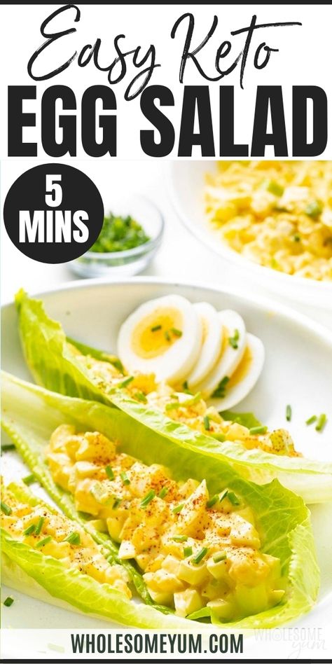 Keto Egg Salad Recipe, Egg Salad Wrap, Egg Salad Recipe Easy, Keto Egg Salad, Egg Salad Recipe Healthy, Lettuce Wraps Healthy, Egg Salad Sandwich Recipe, Dairy Free Salads, Low Carb Sandwiches