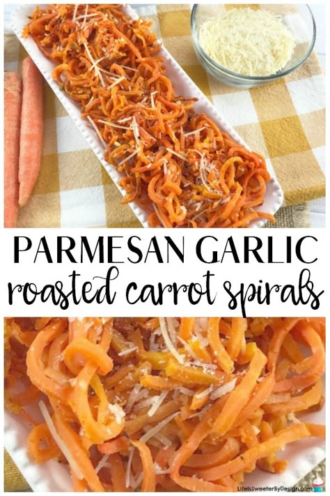 Spiralized Veggie Recipes, Spiralizer Recipes Healthy, Veggie Noodles Recipes, Roasted Carrot, Zoodle Recipes, Spiralizer Recipes, Veggie Noodles, Desserts Vegan, Side Dish Recipes Easy