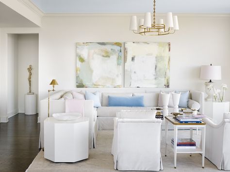 "It feels like you are floating among the clouds," says Atlanta interior designer Melanie Turner French Blue Paint, Melanie Turner, Melanie Turner Interiors, Atlanta Homes And Lifestyles, Light Paint Colors, Borrowed Light, Design Salon, Atlanta Homes, Hello Lovely