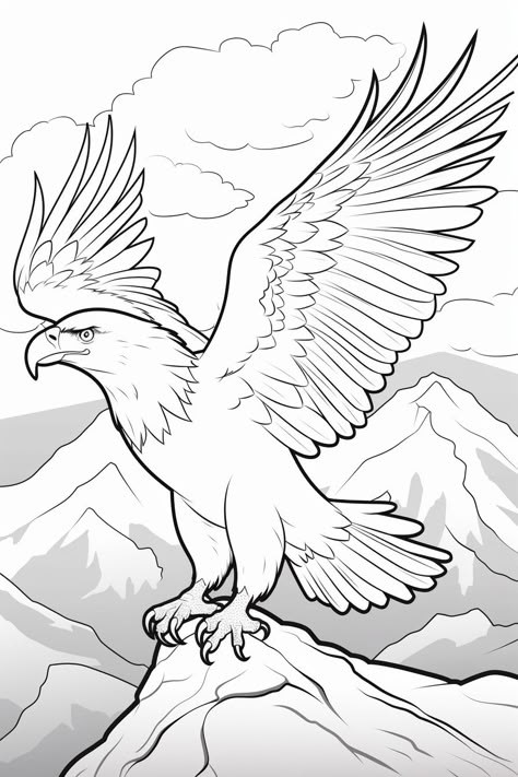 Eagle Coloring Pages, Falcon Art, Wood Burning Patterns Stencil, Easy Disney Drawings, Eagle Drawing, Beautiful Coloring Pages, Pencil Sketch Drawing, Bird Coloring Pages, Beautiful Butterflies Art