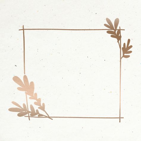 Golden leafy frame on beige background vector | premium image by rawpixel.com / nunny Bitmoji Background, Illustration Mockup, Frame Doodle, Wrinkled Paper Background, Sketch Line Art, White Square Frame, Pink Floral Background, Typography Design Font, Grey Picture Frames