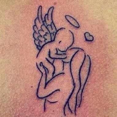 Baby Memorial Tattoos, Baby Angel Tattoo, Remembrance Tattoos, Mommy Tattoos, E Tattoo, Memorial Tattoos, Angel Tattoo, Baby Tattoos, Mom Tattoos