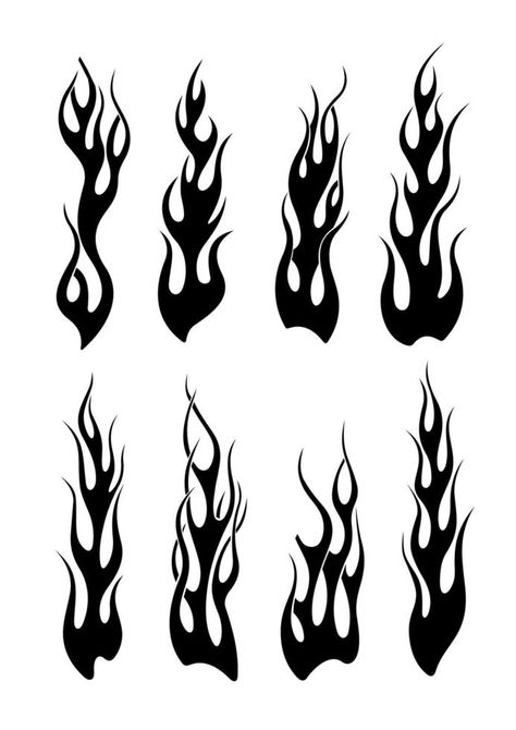 Set of black tribal flames Masculine Design Graphic, Kishi Kaisei, Y2k Flames, Flame Graphics, Flame Icon, Flames Design, Flame Graphic, Flex Banner Design, Typography Shirt Design