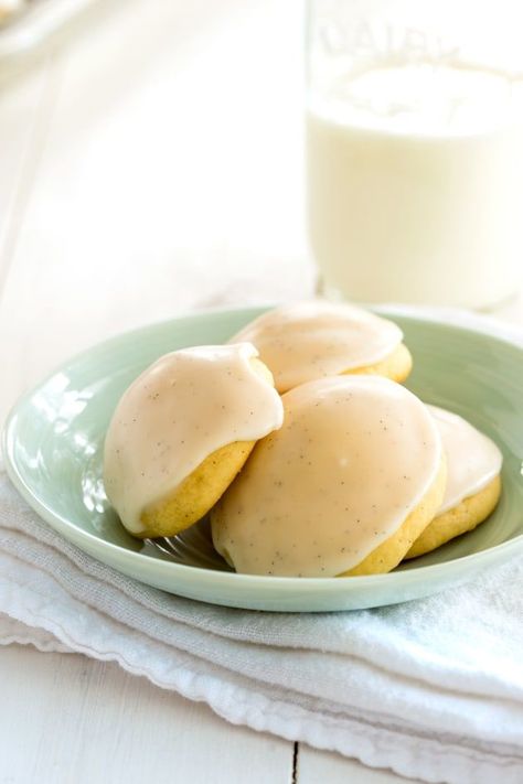 Vanilla Cookies with Vanilla Bean Glaze have beautiful vanilla flavor throughout. Each bite is heaven! #cookies #vanilla #nielsenmassey Cookies With Vanilla Bean Paste, Vanilla Bean Glaze, Uses For Vanilla Bean Paste, Vanilla Bean Powder Recipes, Vanilla Bean Paste Cookies, Vanilla Bean Cookies Recipes, Recipes With Vanilla Bean Paste, Recipes Using Vanilla Beans, Recipes With Vanilla Bean