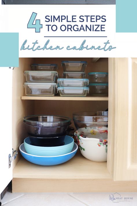 Cabinet Tupperware Organization, How To Store Glass Baking Dishes, Bowl Organization Kitchen, Food Container Organization, Kitchen Shelves And Cabinets, Kitchen Cabinet Glass, Cabinet Organization Ideas, Pyrex Containers, Dish Cabinet