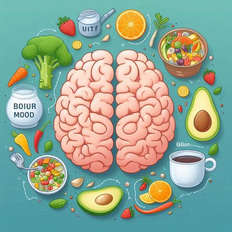 Cooking up Joy - Made with love: Food for Thought: The Gut-Brain Link and Nutrition... Healthy Food For Brain, Black And White Lounge, High Antioxidant Foods, Brain Illustration, Mind Diet, 30 Day Shred, White Lounge, Design Black And White, Nutrition Science