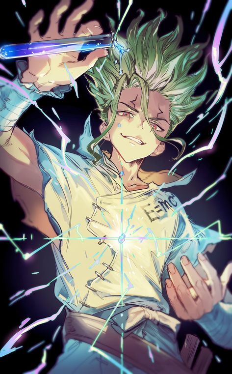 Dr. Stone Fanart, Photo Manga, Stone World, Stone Wallpaper, Dr Stone, Retro Wall Art, Art Anime, Anime Inspired, An Anime