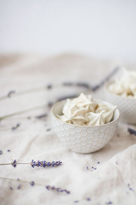 Lavender Meringues | The Blondielocks | Life + Style Dried Meringue, Lavender Meringue, Mile High Meringue, Ottolenghi Meringues, Lavender Lemon Macarons, Meringue Recipe, Flower Farmer, Dried Lavender, Cream Of Tartar