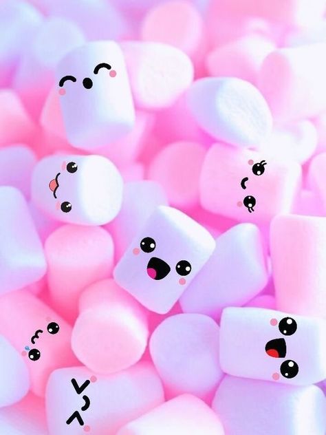 Cute Marshmallows Wallpaper, Cute Marshmallows, Pink Wallpaper Girly, Android Wallpaper Art, Phone Wallpaper Pink, Wallpaper Doodle, Cute Galaxy Wallpaper, Iphone Wallpaper Hd Nature, Cute Pastel Wallpaper