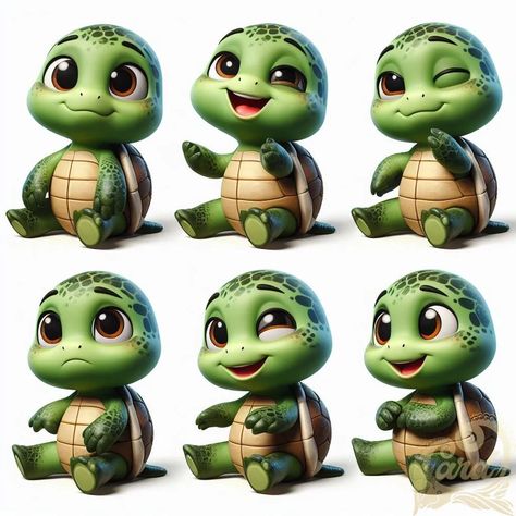 https://card9.com/ai/6-different-emotions-3d-turtle 3d Turtle, Cartoon Pic, Cute Sketches, Snap Chat, Different Emotions, Kids Corner, Turtles, Cute Cartoon, Art Drawings