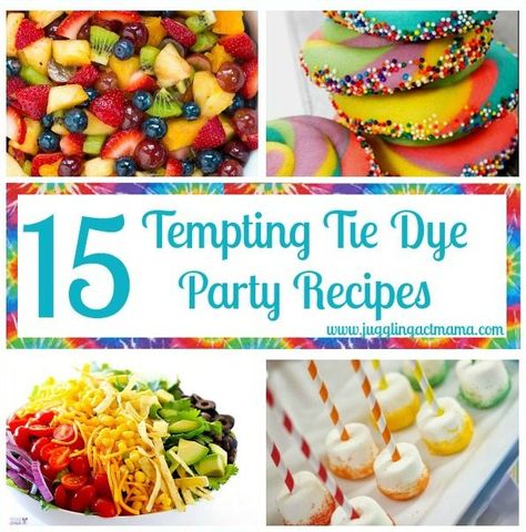 Tempting Tie Dye Recipes sq Tie Dye Food, Tie Dye Birthday Party, Theme Snack, Tie Dye Birthday, Veggie Skewers, Birthday Party Snacks, Tie Dye Party, The Dye, Birthday Desserts