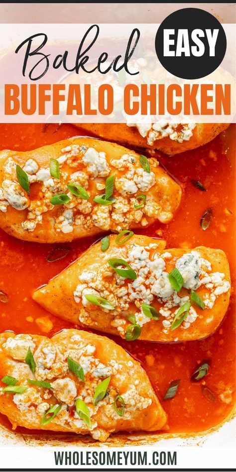 Baked Buffalo Chicken Recipe Baked Buffalo Chicken Breast, Dinner Dips, Turkey Dinner Recipes, Bariatric Lunch, Buffalo Chicken Breast, Buffalo Chicken Recipe, Low Carb Keto Dinner, Baked Chicken Breasts, Snacks Sandwiches