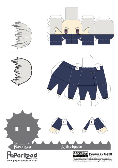 Jujutsu Kaisen Toge Inumaki, Papercraft Anime, Origami Templates, Paper Doll Craft, Anime Crafts Diy, Anime Paper, Paper Toys Template, Anime Printables, Paper Doll Template