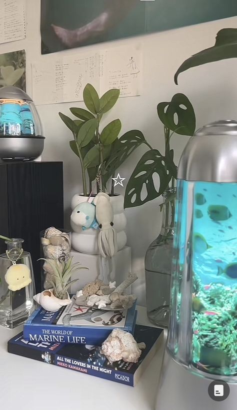 Ocean Acubi Room, Acubi Room, Dorm Room Themes, Shark Room, Ocean Room Decor, Ocean Room, Future Room, Desk Inspo, Cute Bedroom Ideas