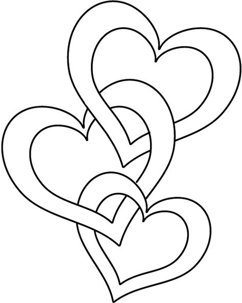 Valentine Hearts Coloring Page Fruit Coloring, Valentine Coloring Pages, Heart Coloring Pages, Valentine Coloring, Stencil Patterns, 자수 디자인, Applique Patterns, Kirigami, Heart Tattoo