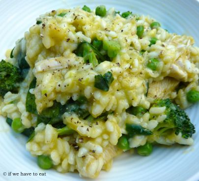 Chicken Risotto Thermomix Broccoli Risotto, Thermomix Recipes Dinner, Thermomix Healthy, Pea Risotto, Bellini Recipe, Chicken Risotto, Chicken Spinach, Risotto Recipes, Spinach Stuffed Chicken