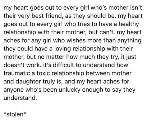 This is a subject close to my heart and yet it’s very painful and not something openly talked about. We live in world where where it’s portrayed that there is always good relationships between mother daughter (or parent/child) but sometimes the reality couldn’t be further from the truth. In this world there is brokenness, mental… Bad Parent Quotes From Daughter, Bad Mother And Daughter Relationships, Toxic Mom Mothers Day, Bad Mom Relationship Quotes, Awful Mother Quotes, Complicated Relationship With Mom, Parents Controlling Quotes, Mother Abusing Daughter, The Parentified Daughter