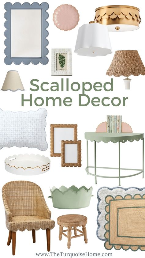 Scalloped Home Decor for Grandmillenial Style in your home Grandma Millennial Style, Farmhouse Open Shelving, Styling Bookshelves, Grandmillenial Style, Grandma Style, Home Decor Finds, Powder Room Decor, Bookshelf Decor, Family Rooms