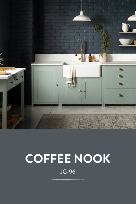 This timeless shade from Magnolia Home by Joanna Gaines® paint offers depth with a softness that comes through in the blue undertones. Explore this color and more on our website. Bold Kitchen Colors, Magnolia Paint Colors, Magnolia Homes Paint, Magnolia Paint, Bold Kitchen, Coffee Nook, Gray Paint, Magnolia Homes, Secret Ingredient