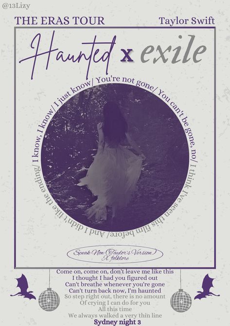 Haunted X exile- the eras tour- Taylor swift- Speak Now Taylor’s Version- folklore- poster- music poster Haunted X Exile, Haunted Taylor Swift, Exile Taylor Swift, Taylor Swift Haunted, Folklore Poster, Taylor Swift Tattoo, Taylor Songs, Taylor Swift Speak Now, Blonde Cat