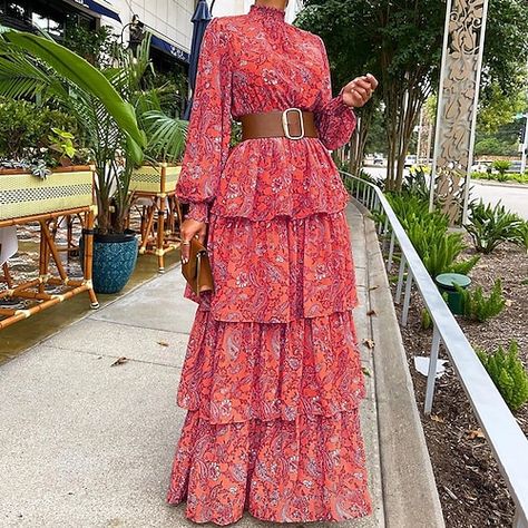 Boho Holiday Dress, Boho Dresses Long, Dot Print Dress, Maxi Dress Outfit, Floral Dresses Long, Women Long Sleeve Dress, Womens Floral Dress, Vintage Cake, Ruffled Maxi Dress