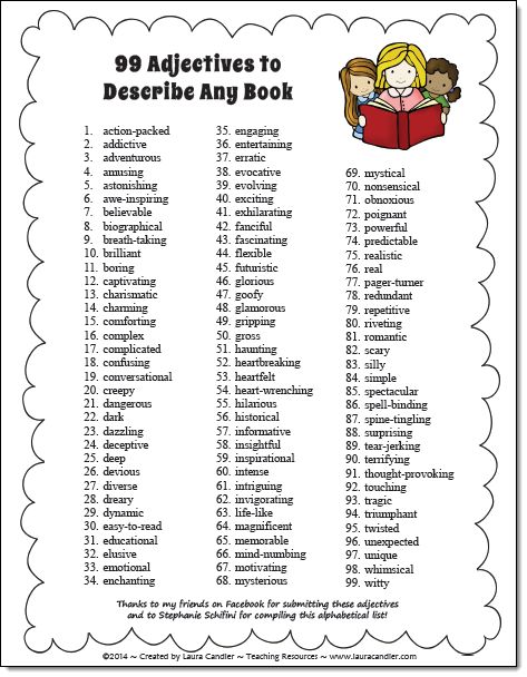 Looking for a fun twist on book reports? Check out the "Five Looks on a Book" strategy described in this post, and download this free list of 99 adjectives to describe any book! Book Reports, Homeschool Writing, Teaching Language Arts, Library Lessons, Reading Response, Reading Instruction, Readers Workshop, Book Report, Graphic Organizer