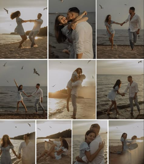 Cinematic Prenup Shoot, Prenup Beach Ideas, Couples Photos At The Beach, Beach Prenup Shoot, Beach Wedding Shoot Photo Ideas, Beach Prenup Ideas, Props For Beach Photoshoot, Beach Photo Ideas Couples, Moody Beach Photoshoot Couple