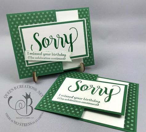 Card Queen, Sorry For Everything, Small Birthday Gifts, Stampin Up Birthday Cards, Belated Birthday Card, Tree Stamp, Interactive Cards, Birthday Cards For Men, Belated Birthday