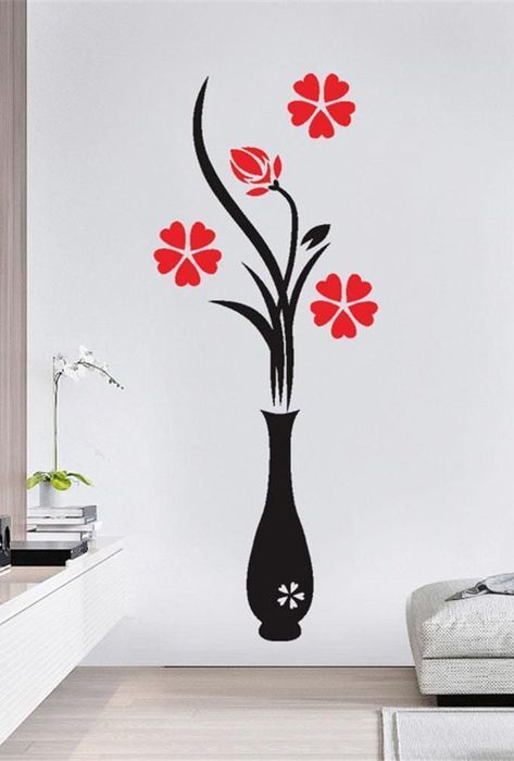 I liked very much room décor, wall , home accessories, exterior, home accents, kitchen, living room, furniture, bathroom, flooring, bedroom. Simple Wall Drawings, Easy Wall Painting Ideas, Easy Wall Painting, Wall Drawing Ideas, Flower Wall Painting, Simple Wall Paintings, Simple Flower Drawing, Creative Wall Painting, Easy Flower Painting