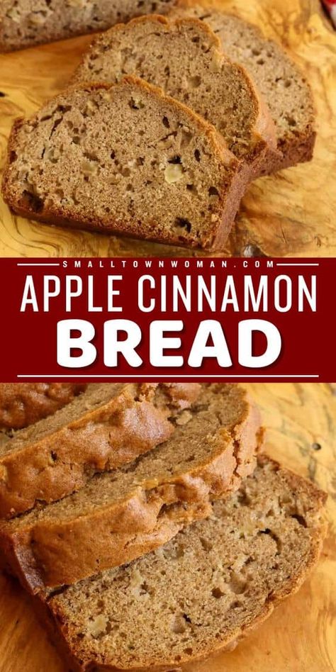 Nothing beats homemade apple cinnamon bread! This simple fall recipe will become one of your favorites. Moist and tasty with the perfect blend of spices, this apple bread will leave everyone begging for more! Great as an easy breakfast food, afternoon snack, or dessert idea! Moist Apple Bread, Easy Breakfast Food, Apple Cinnamon Bread Recipe, Fall Bread Recipes, Best Apple Recipes, Cinnamon Bread Recipe, Apple Bread Recipe, Apple Cinnamon Bread, Bread Puddings