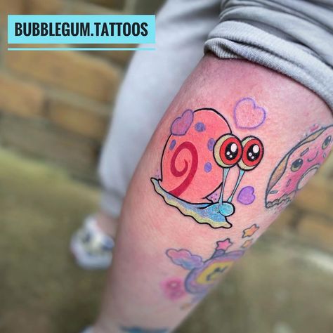 𝓛𝓮𝓪𝓱𝓪 on Instagram: “Super dooper irritated and red but did this Gary on @imjustpeachy0 , thanks girl! 💕” Gary Snail Tattoo, Gary Tattoo Spongebob, Gary Spongebob Tattoo, Gary The Snail Tattoo, Gary Tattoo, Spongebob Tattoo Ideas, Pearl Spongebob, Pikachu Tattoo Design, Gary Spongebob