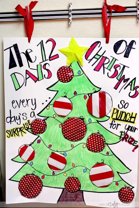 The 12 Days of Christmas Punch Poster. Fun! Romantic Anniversary Ideas, Date Ideas Romantic, Bf Ideas, Creative Date Ideas, Prize Ideas, Advent Calendar Gifts, The 12 Days Of Christmas, Christmas Punch, Primary Music