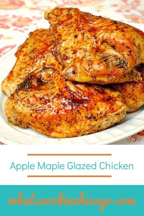 Oven Roasted Whole Chicken, Maple Glazed Chicken, Roasted Baby Carrots, Maple Chicken, Chicken Apple, Cooking Wild Rice, Apple Chicken, Whole Chicken Recipes, Apple Maple