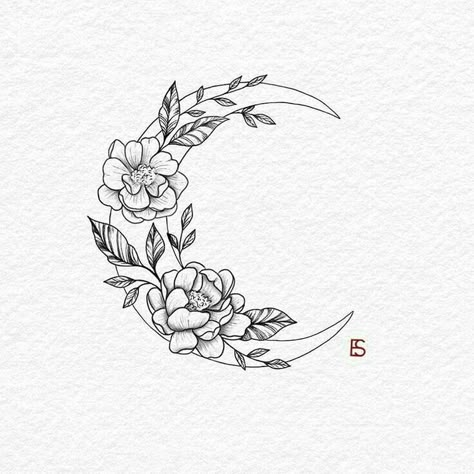 Kunst Tattoos, Wildflower Tattoo, Marvel Tattoos, Tattoo Zeichnungen, Muster Tattoos, Small Flower Tattoos, Moon Tattoo Designs, Cat Tattoos, Inspiration Tattoos