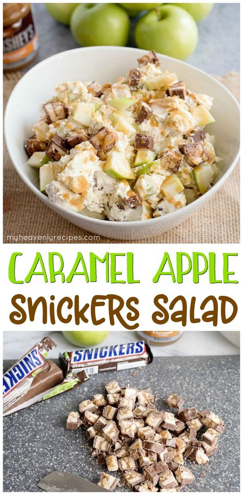 Snickers Dip For Apples, Green Apple Recipes Granny Smith, Green Apple Caramel Dessert, Green Apple Dessert, Apple Caramel Dessert, Green Apples Dessert, Apple Snickers Salad, Caramel Apple Dessert Recipes, Green Apple Recipes