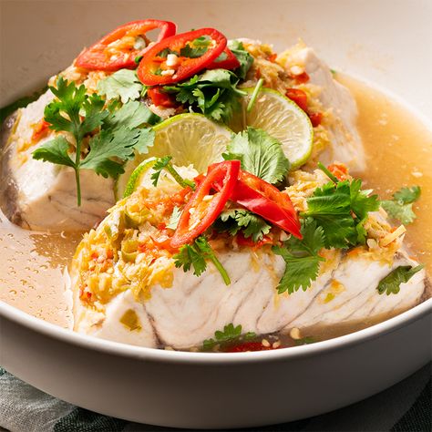 Steamed Fish Recipes, Thai Fish, Marion's Kitchen, Steamed Fish, Fish Recipe, Appetizer Salads, Fish Fillet, Asian Cooking, Asian Dishes