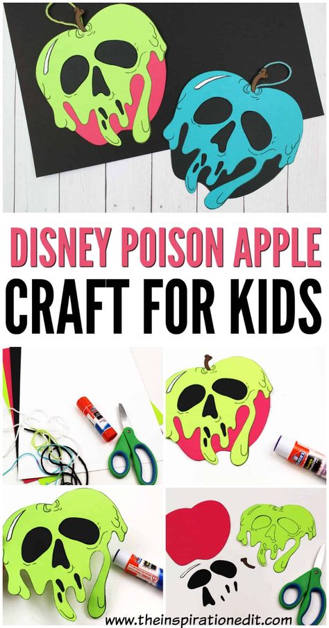 Disney Halloween Crafts, Disney Poison Apple, Disney Poison, Disney Halloween Diy, Apple Ornaments, Disney Villain Party, Halloween Craft Activities, Disney Halloween Decorations, Villains Party